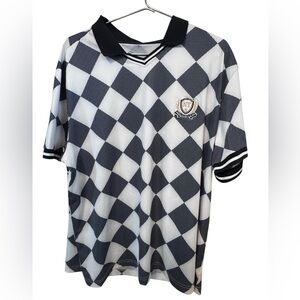 Original Use Black & White Soft Checkered BROOKLYN NY Polo Shirt Men’s XL NETS